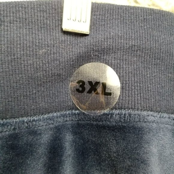 Dodo Pants Womens 3XL Velour Blue Stretch High Rise Drawstring Jogging NWT - Picture 4 of 16